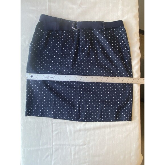 Chaps Womens Navy Blue Polka Dot Skirt Size 4 - Picture 10 of 11